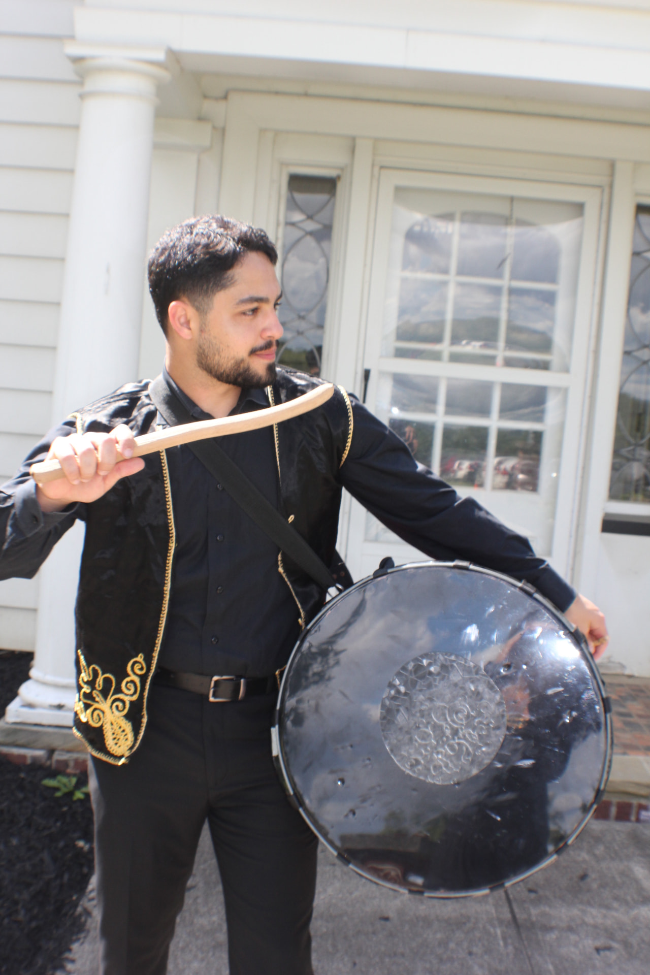 Cleveland Cedars Zaffe performer with a traditional drum